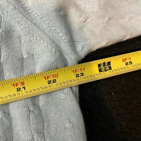 I Levrieri Women's Knit Blue Cashmere Silk Sweater Pullover Made in Italy Size L - Picture 5 of 6